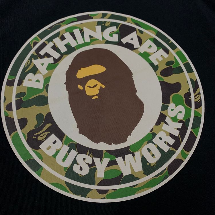 Bape Medium Tee Busy Works Green ABC Black T-Shirt A Bathing Ape image 3