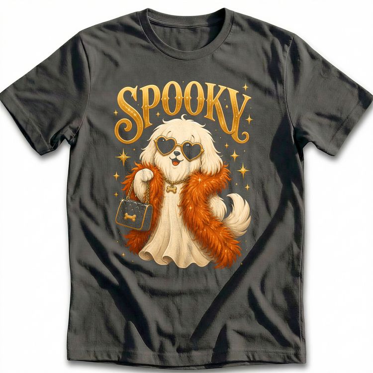 Spooky Glam Ghost Dog T-Shirt EU image 4
