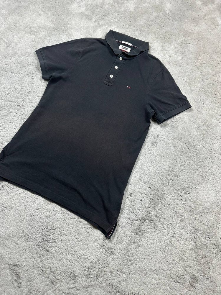 Tommy Jeans Black Slim Fit Polo Shirt image 2