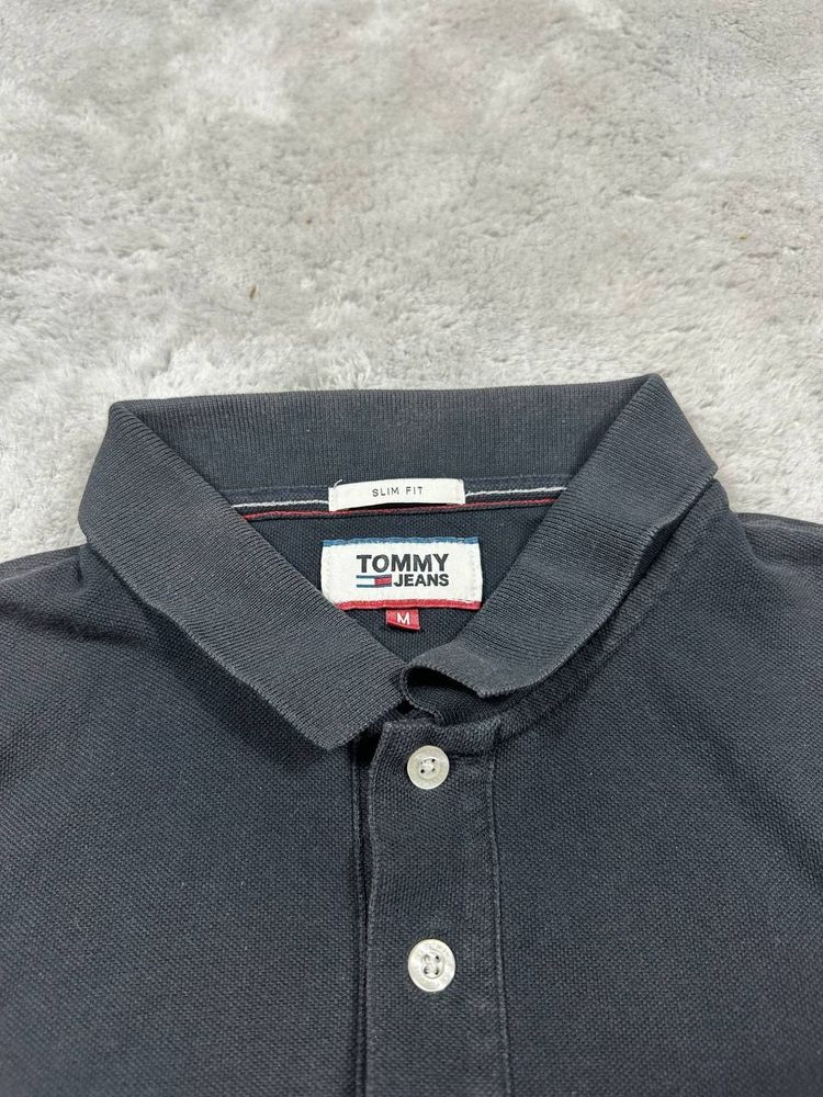 Tommy Jeans Black Slim Fit Polo Shirt image 4
