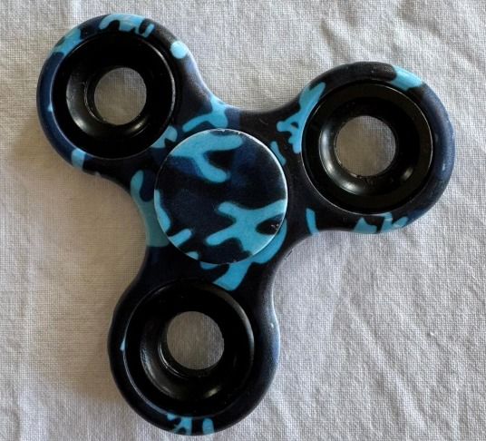 Blue And Black Camouflage Fidget Spinner image 2