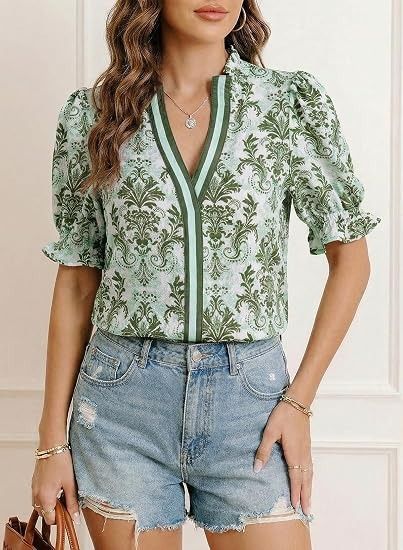 Green Patterned Blouse 2