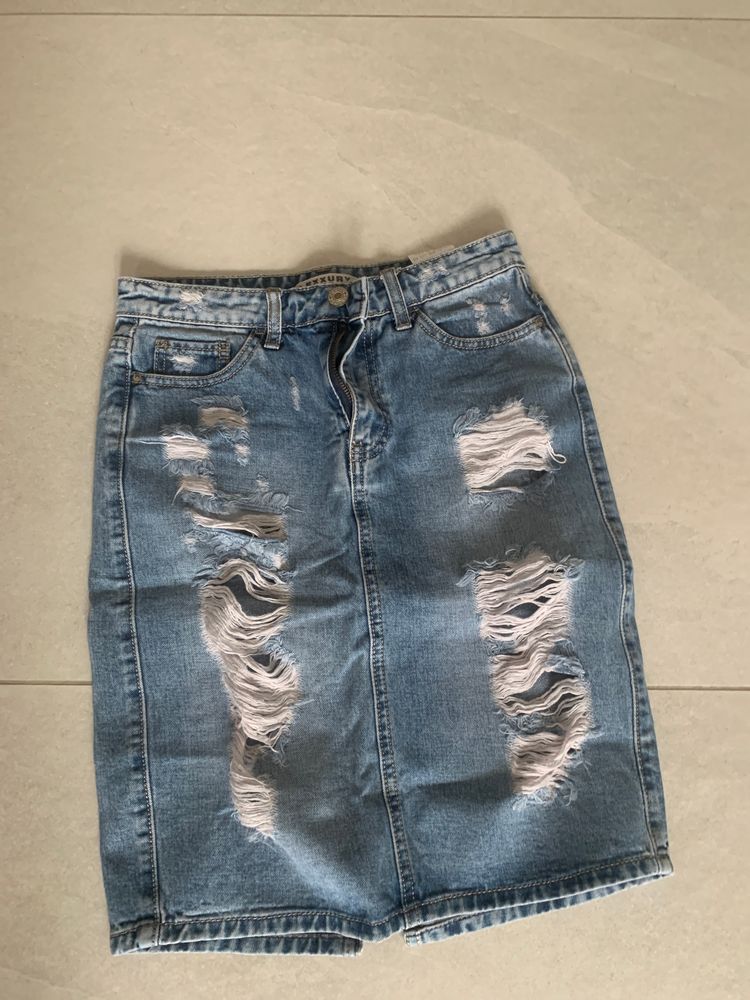 Other Distressed Denim Skirt product image