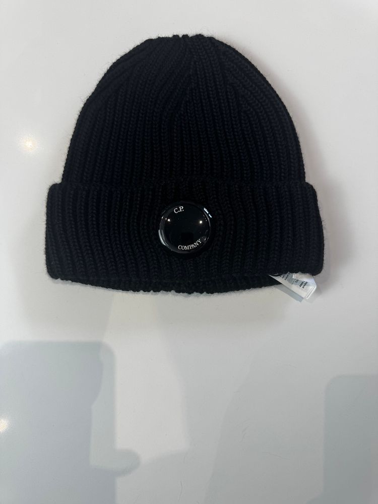 C.P. Company Ribbed Knit Lens Beanie Hat