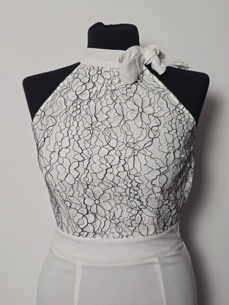 Anna Field White And Black Halter Neck Dress image 2