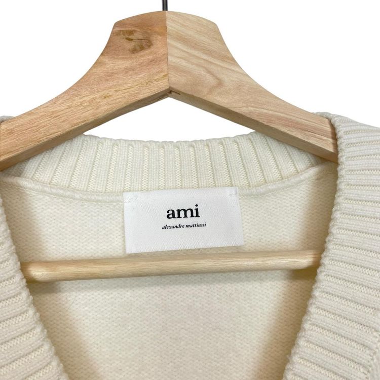 AMI Paris Ami De Coeur Wool Knit Sweater Vest Small imagen 4