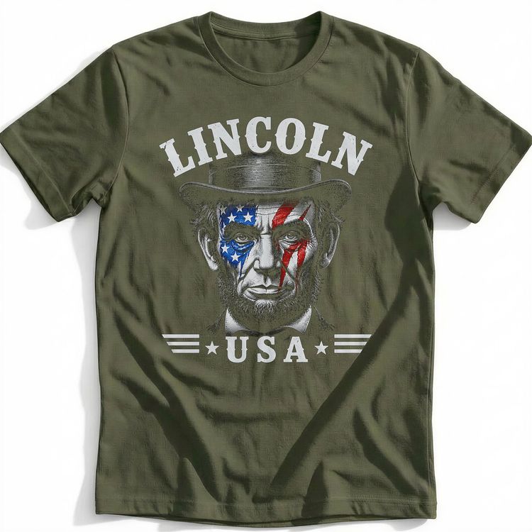 Lincoln USA Face Paint Football T-Shirt AU 4