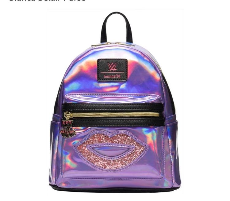 Loungefly wwe bianca Mini Backpack With Lips Detail image 1