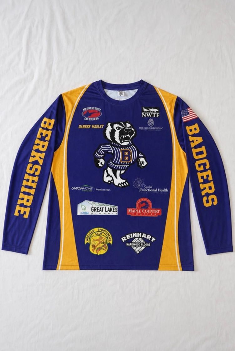 Other Purple And Yellow Long Sleeve Sports Shirt With Bear Mascot product image