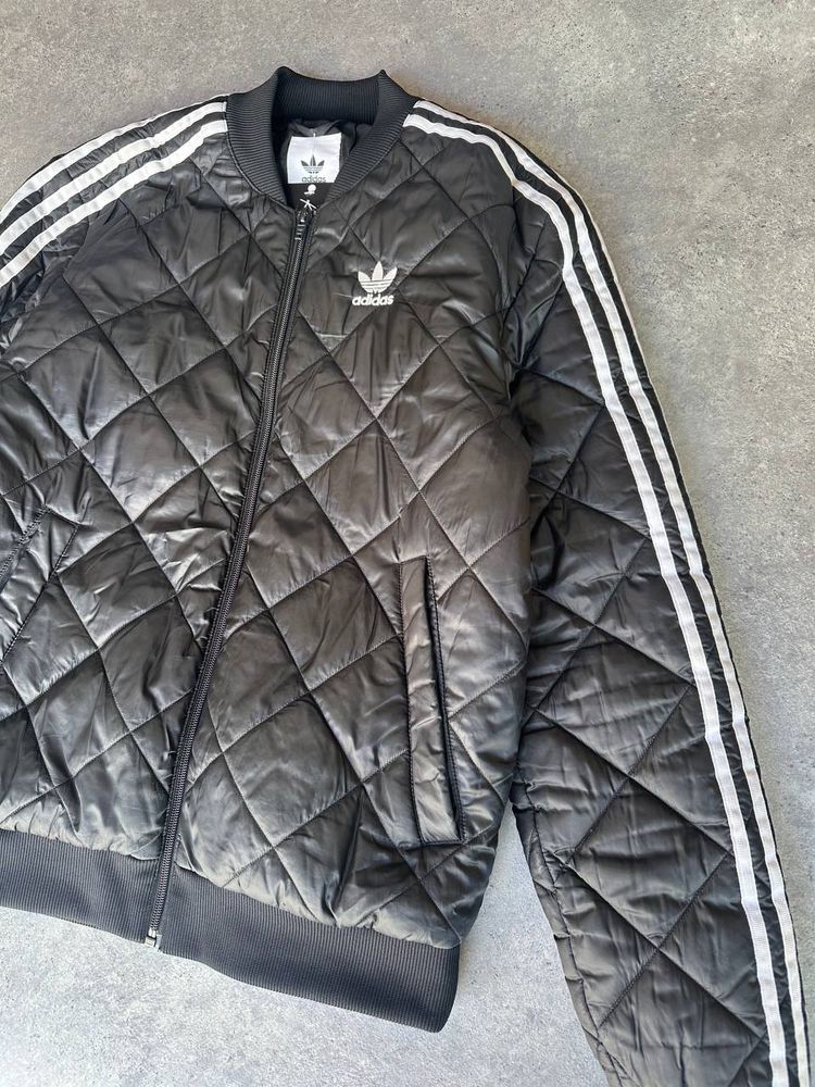 Adidas Quilted Bomber Jacket Logo Ricamato Donna (M) image 4