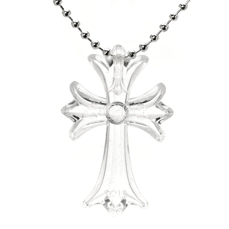Chrome Hearts Transparent Silichrome Cross Necklace image 2