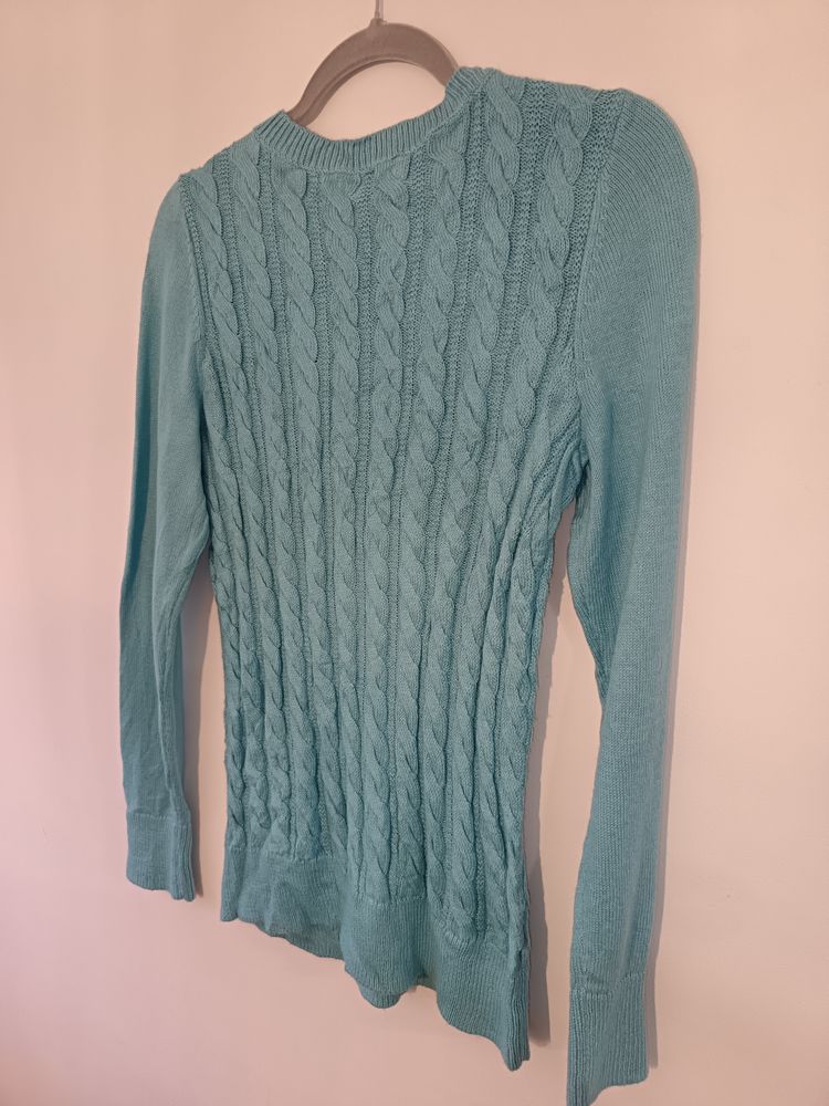 Immagine di Talbots Blue Cable Knit Sweater 2