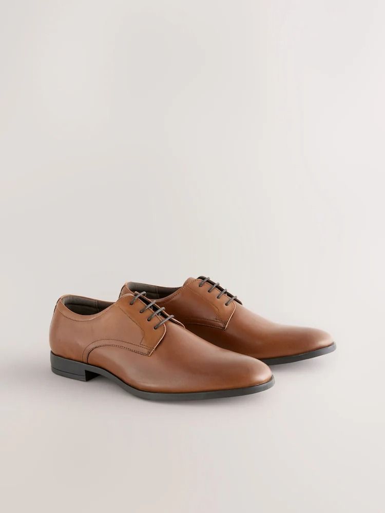 Brown Leather Lace-Up Shoes image 1