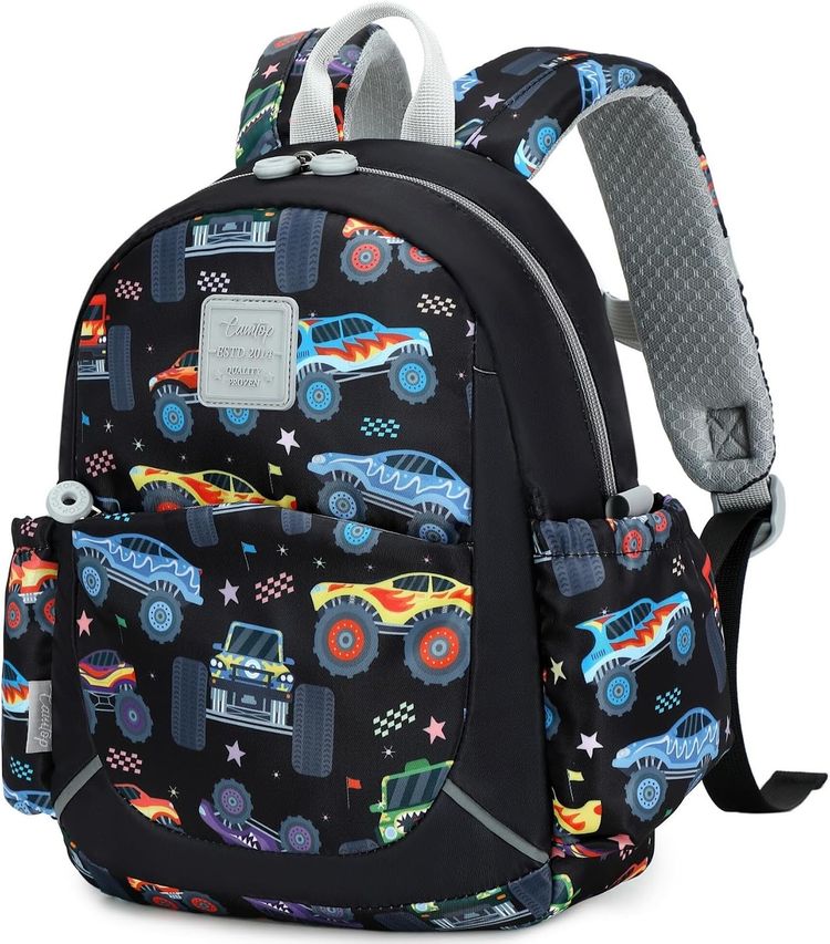 Kids Backpack With Monster Truck Pattern image 1