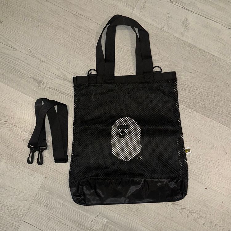 BAPE A Bathing Ape Black Mesh Tote Bag With Detachable Strap product image