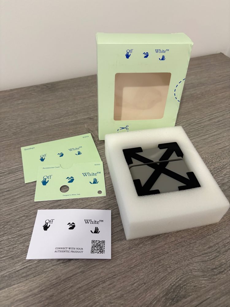 Off-White Black And Gray Accessory With Arrow Design