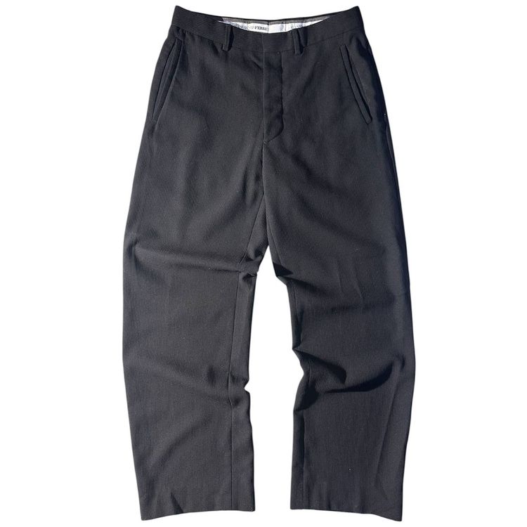 Gianfranco Ferré Black Textured Trousers Pantalone Uomo (46 IT)