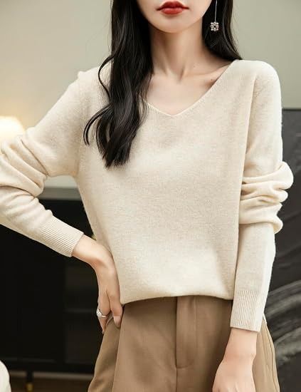 Immagine di Cream V-Neck Sweater 3