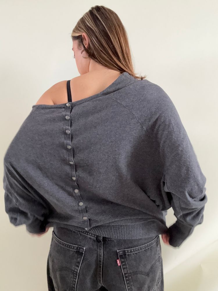 Allsaints Batwing Popper Jumper (UK14) imagen 9