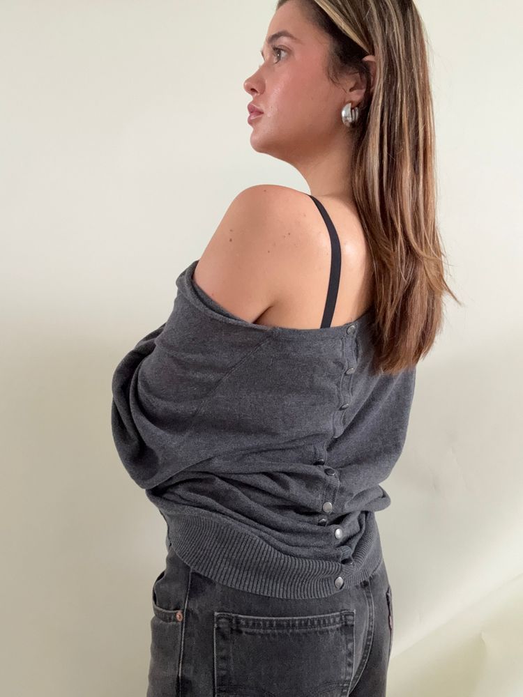 Allsaints Batwing Popper Jumper (UK14) imagen 8