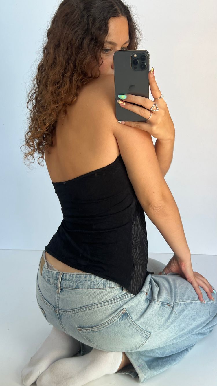 00s black beaded halter cami- size M 4