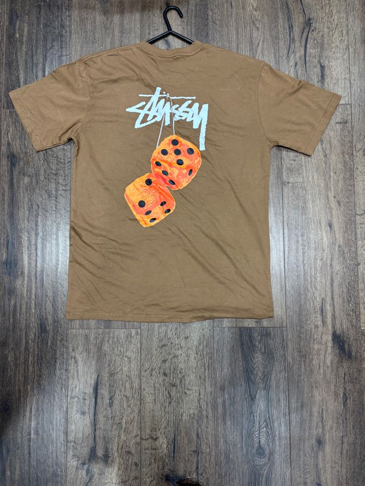 Stussy Brown T-Shirt With Dice Graphic image 1