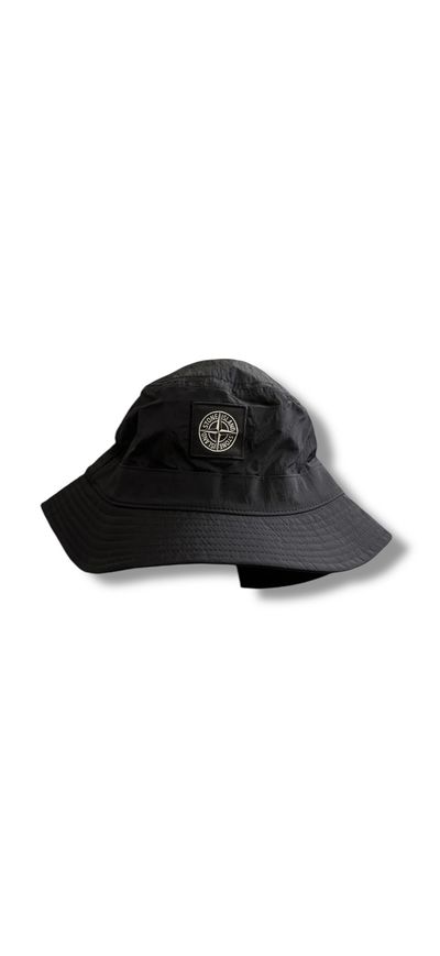 Stone Island Black Nylon Bucket Hat
