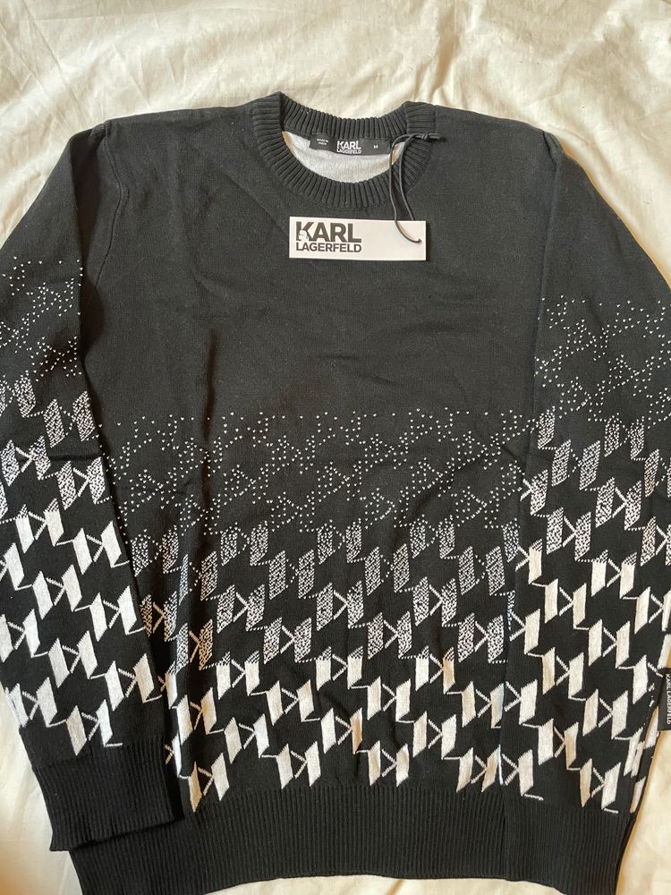 Karl Lagerfeld Black Patterned Sweater 6