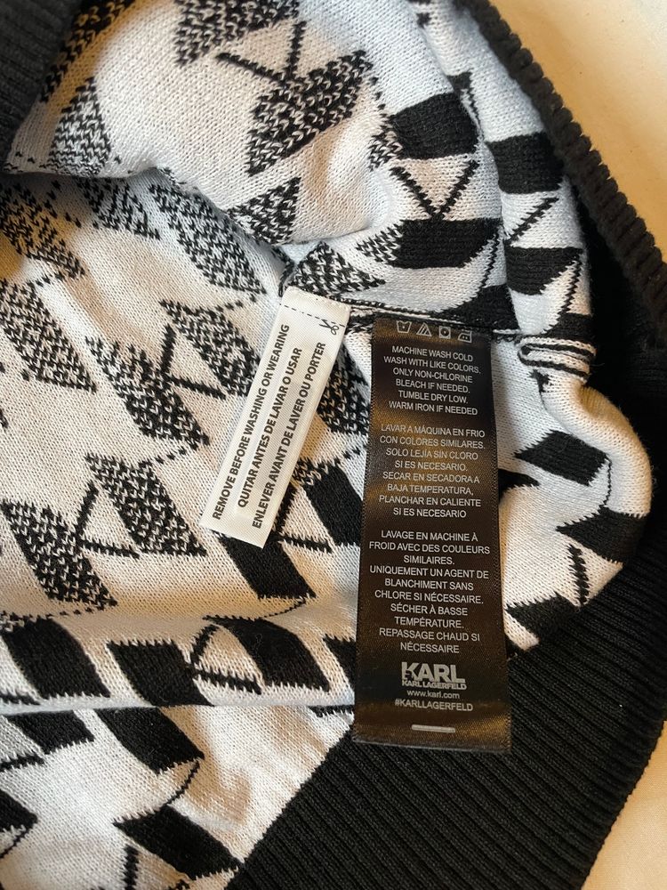 Karl Lagerfeld Black Patterned Sweater 7