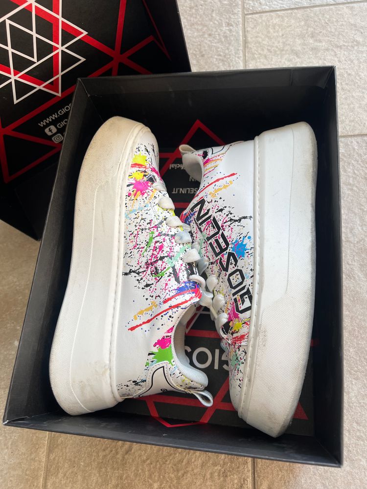 Other White Sneakers With Colorful Paint Splatter product image