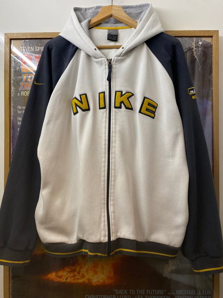 Immagine di AW2001 Nike 71 Felt Arc Spellout Sleeve Panelled Zip Up Hoodie 1