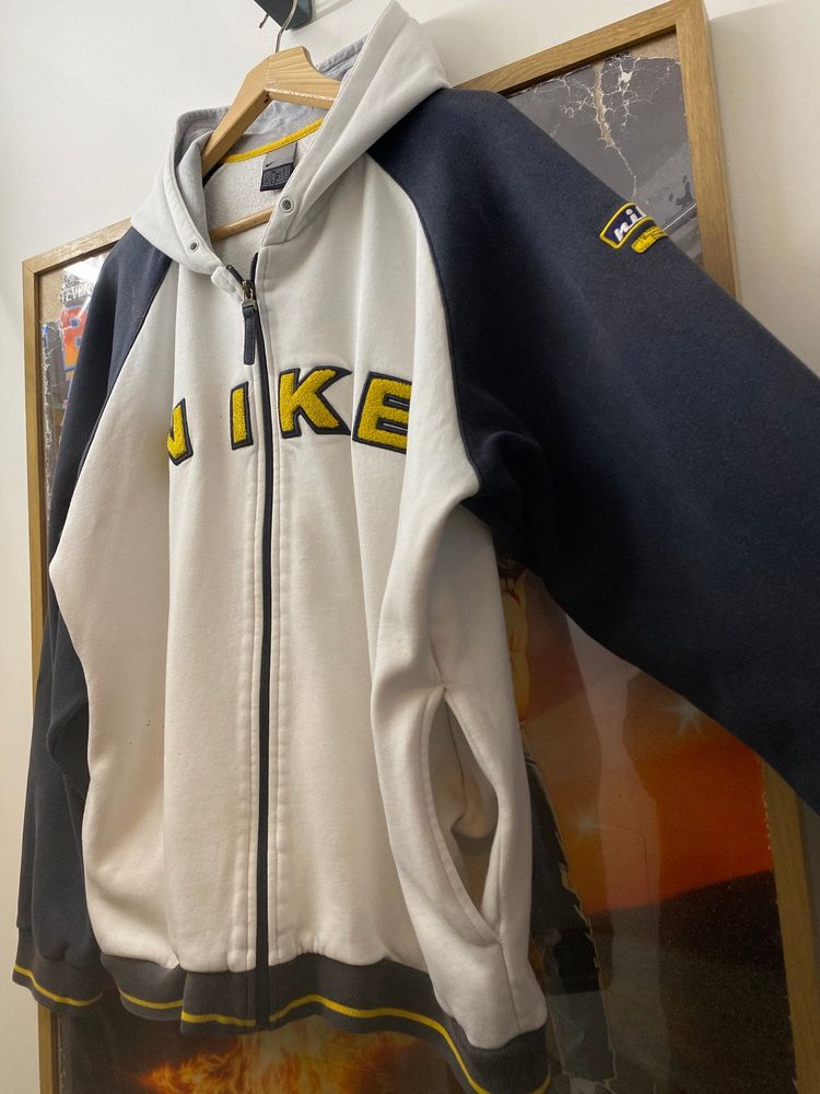 AW2001 Nike 71 Felt Arc Spellout Sleeve Panelled Zip Up Hoodie image 2