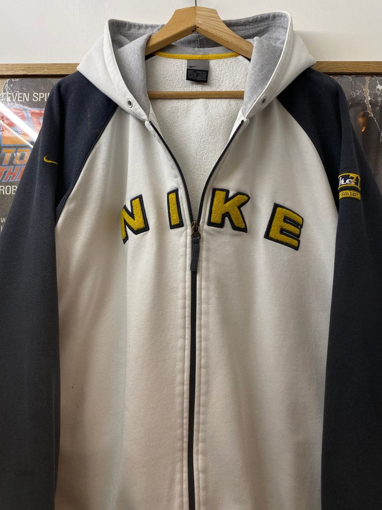 AW2001 Nike 71 Felt Arc Spellout Sleeve Panelled Zip Up Hoodie image 4