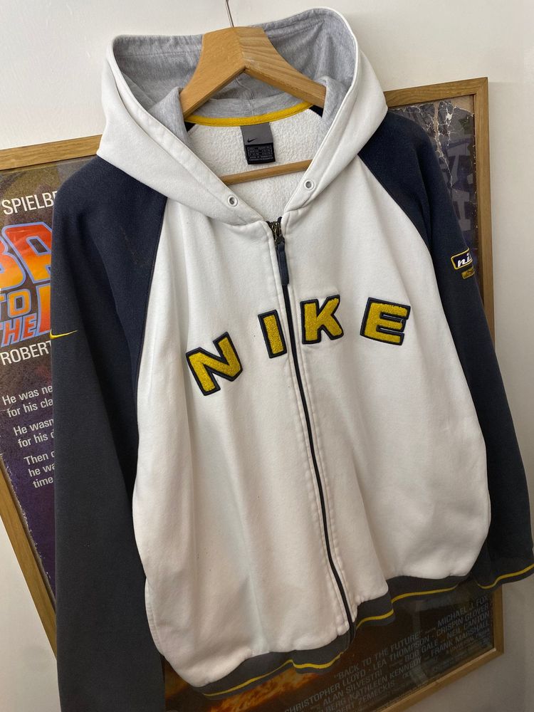 AW2001 Nike 71 Felt Arc Spellout Sleeve Panelled Zip Up Hoodie image 6