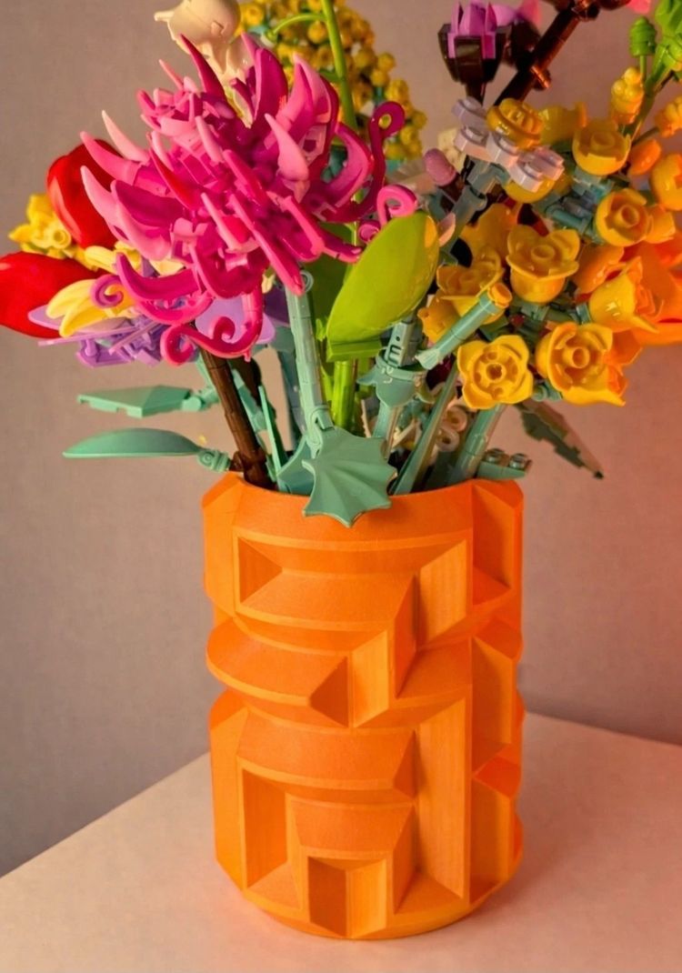Orange Vase For Artificial Flowers image 1