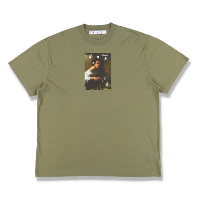 Off-White Green Caravaggio Boy Oversized T-Shirt 1