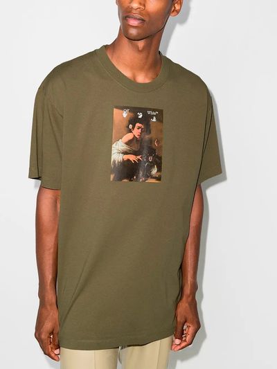 Off-White Green Caravaggio Boy Oversized T-Shirt 8