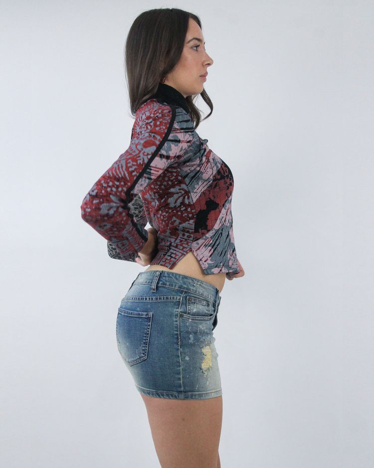 gilmore girls | small blue washed denim mini skirt imagen 5