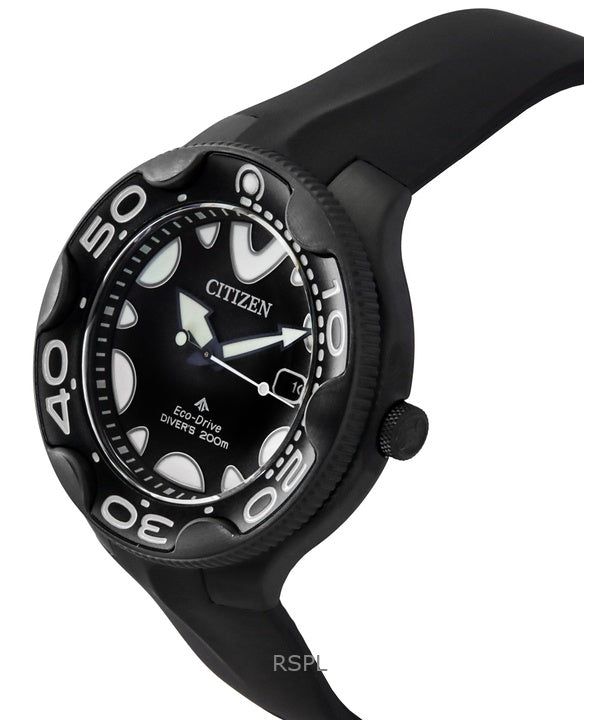 Citizen Promaster Eco-Drive Orca Polyurethane Strap Black Dial Diver's BN0235-01E 200M Men's Watch image 2