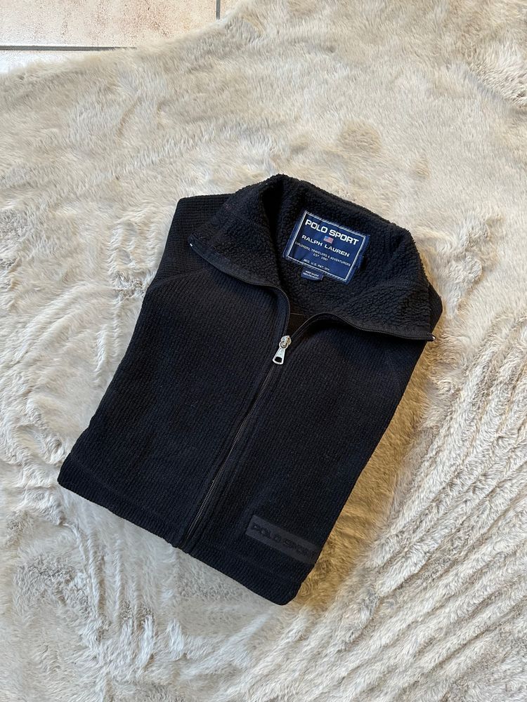 Polo Sport Black Fleece Zip-Up Jacket