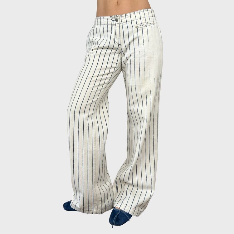 Miss Sixty Striped Wide Leg Trousers - M/L