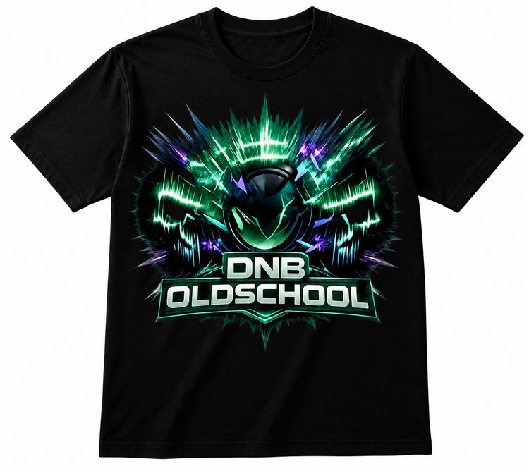 Black Graphic T-Shirt With Dnb Oldschool Print