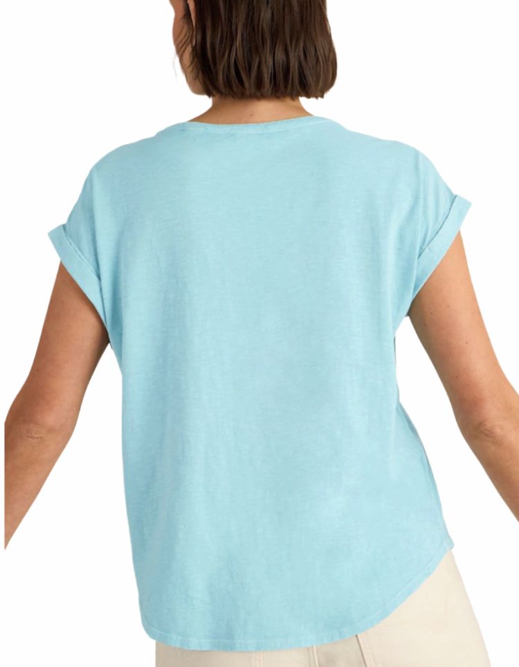 Women's Short Sleeve 100% Cotton Beth Jersey Blouse in Blue 5