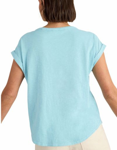 Women's Short Sleeve 100% Cotton Beth Jersey Blouse in Blue 5