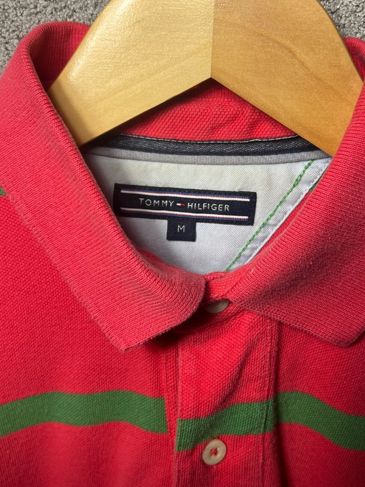 Immagine di Tommy Hilfiger Red And Green Striped Polo Shirt 4