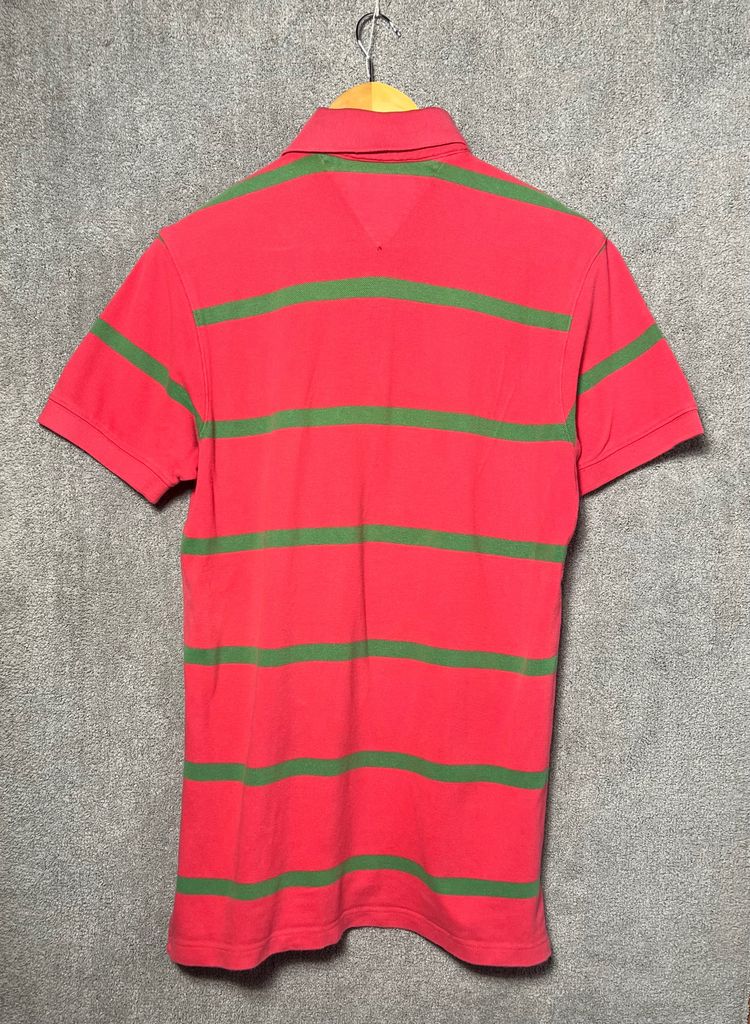 Immagine di Tommy Hilfiger Red And Green Striped Polo Shirt 2