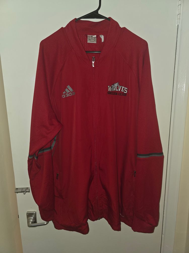 Adidas Wolves Red Zip-Up Jacket
