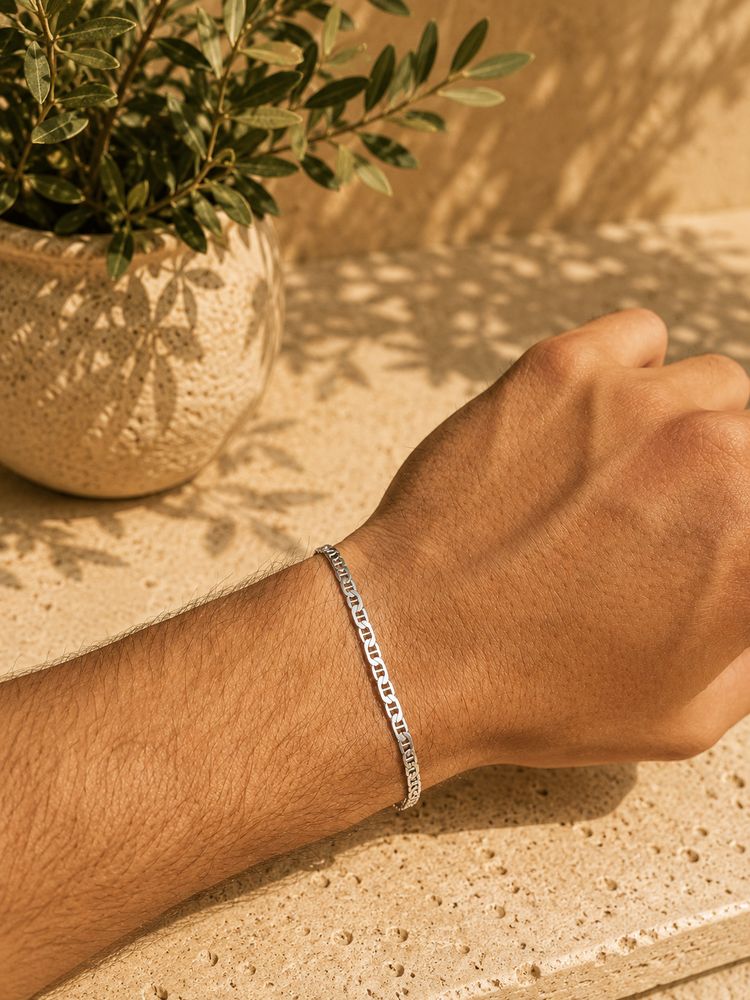 Vintage Sterling Silver Figaro Link Bracelet | 8 Inch | 2.9g | Minimalist Unisex Jewellery