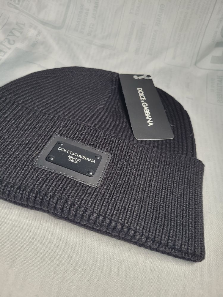 Dolce & Gabbana Black Knit Beanie Hat image 1