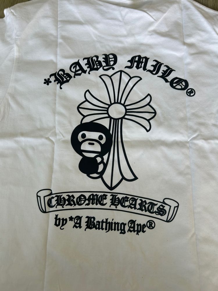 A Bathing Ape Chrome Hearts Collaboration White T-Shirt obraz 5